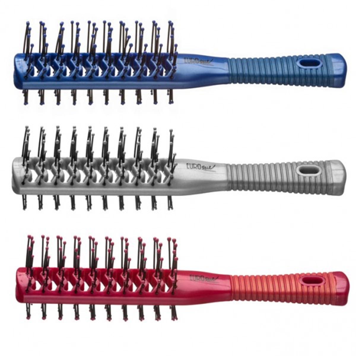 Eurostil Doble Mango Cepillo Esqueleto Bicolor Goma Tunel Colores 1Un